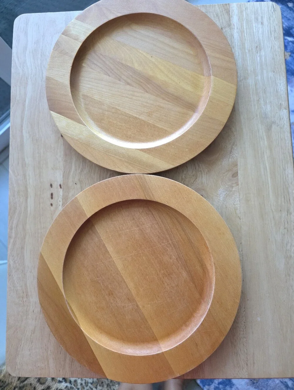 Vintage Williams Sonoma John McLeod Wooden Plates Set 2